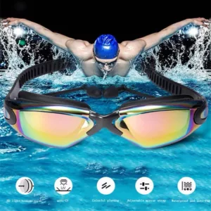 Lunettes de Natation Professionnelles Anti-Buée avec Bouchons d'Oreilles et Pince Nez