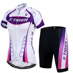 Combinaison de Cyclisme Femme «X-Pro» - Blanc & Violet, L
