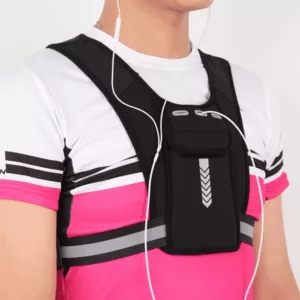 Gilet de Course Léger Réfléchissant avec Sac Poitrine