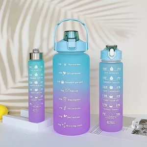 bouteille d'eau sportive, bouteille d'eau de gym, bouteille avec paille, bouteille d'eau dégradée
